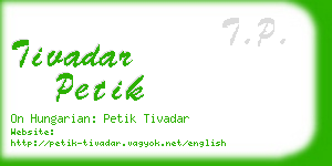 tivadar petik business card